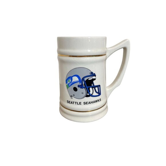 Vintage Seattle Seahawks Ceramic Beer Stein Mug - 16oz Large! - Picture 1 of 6